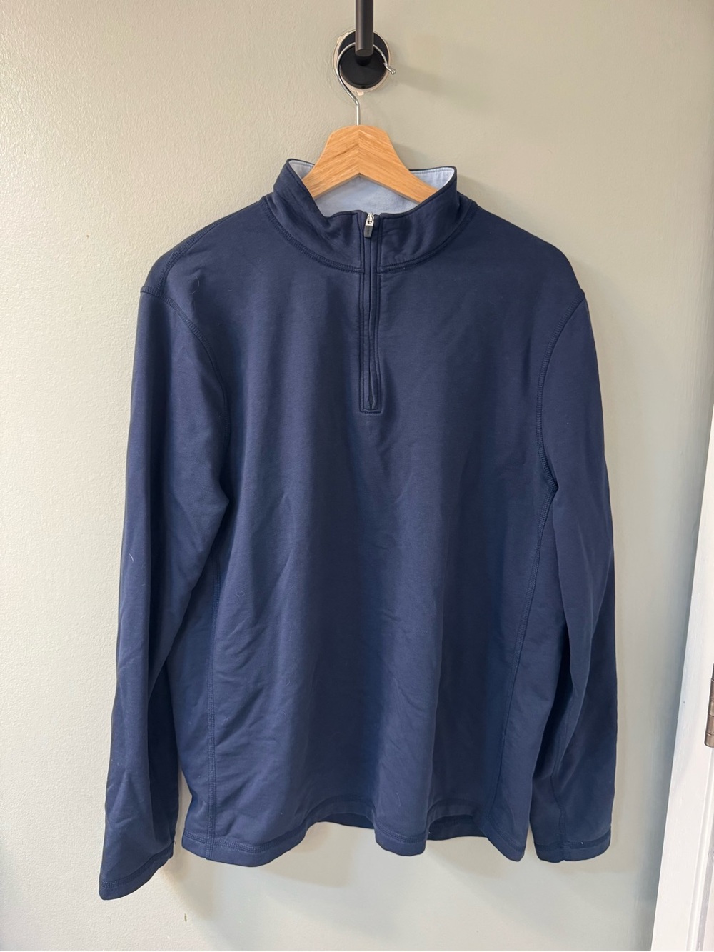 J. Crew Men's Navy Half-Zip Pullover - Picture 2 of 3
